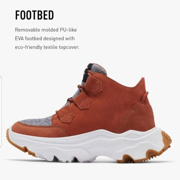 NWT Sorel Kinetic Breakthru Caribou Waterproof Sneaker Hiking Boots Sz. 10 - Picture 3 of 10